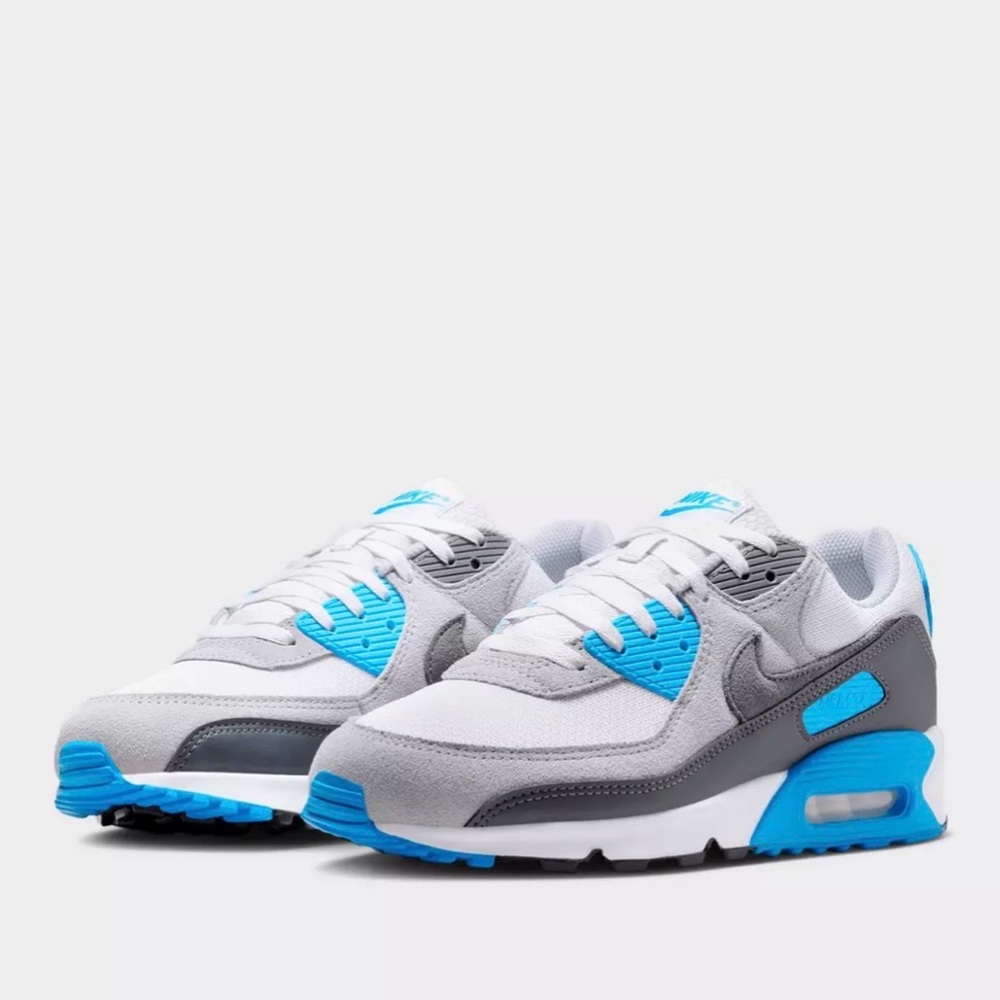 Nike Gray, White & Bright Blue Air Max Sneakers